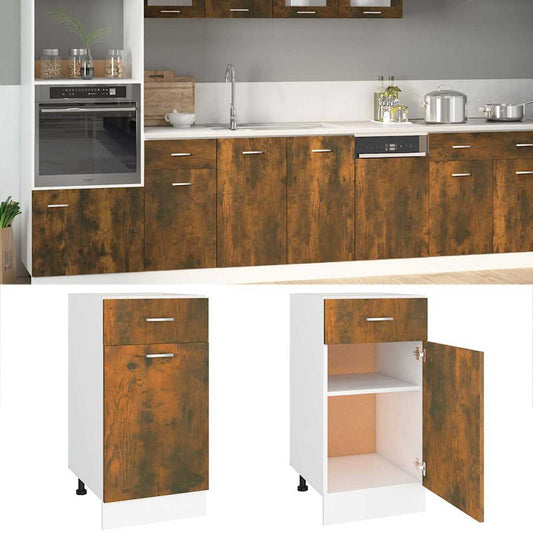 Drawer Bottom Cabinet "Lyon" Smoked Oak 40x46x81.5 cm