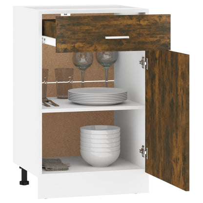 Drawer Bottom Cabinet Lyon Smoked Oak 50x46x81.5 cm Engineered Wood