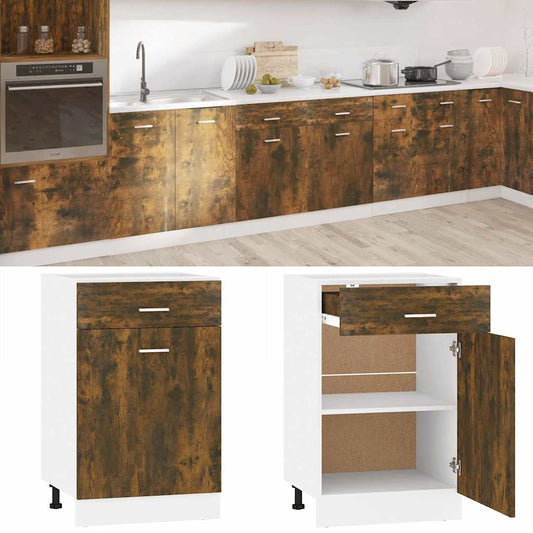 Drawer Bottom Cabinet "Lyon" Smoked Oak 50x46x81.5 cm