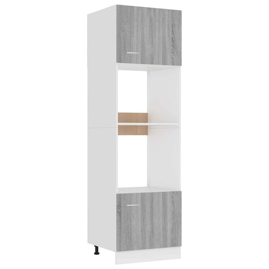 Microwave Cabinet "Lyon" Grey Sonoma 60x57x207 cm Engineered Wood