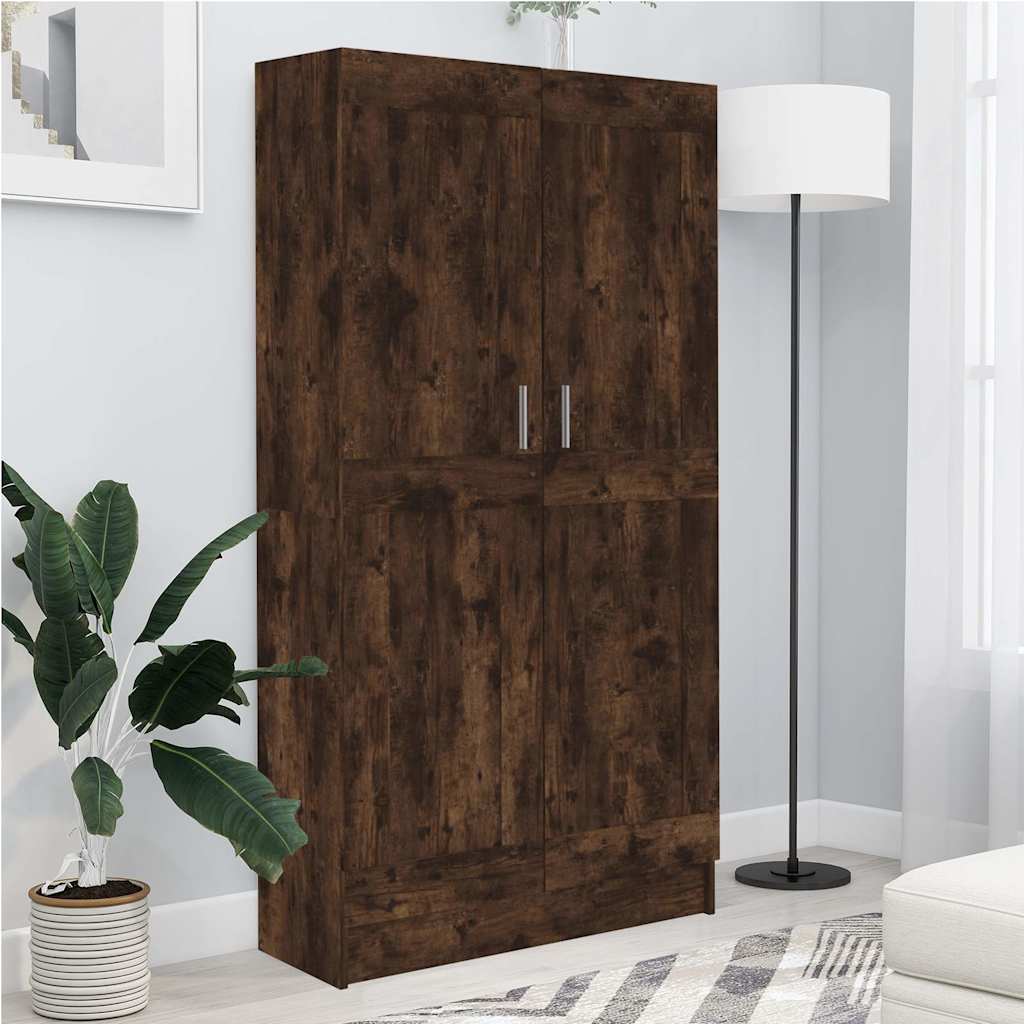 Book Cabinet Smoked Oak 82,5x30,5x150 cm Engineered Wood
