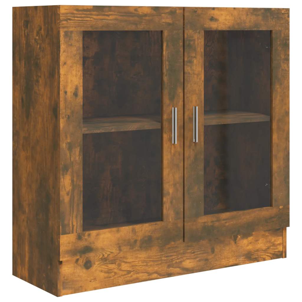 Vitrine Cabinet Smoked Oak 82,5x30,5x80 cm Engineered Wood