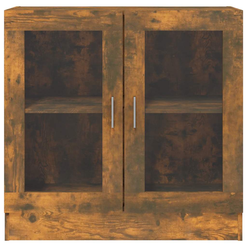 Vitrine Cabinet Smoked Oak 82,5x30,5x80 cm Engineered Wood