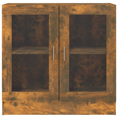 Vitrine Cabinet Smoked Oak 82,5x30,5x80 cm Engineered Wood