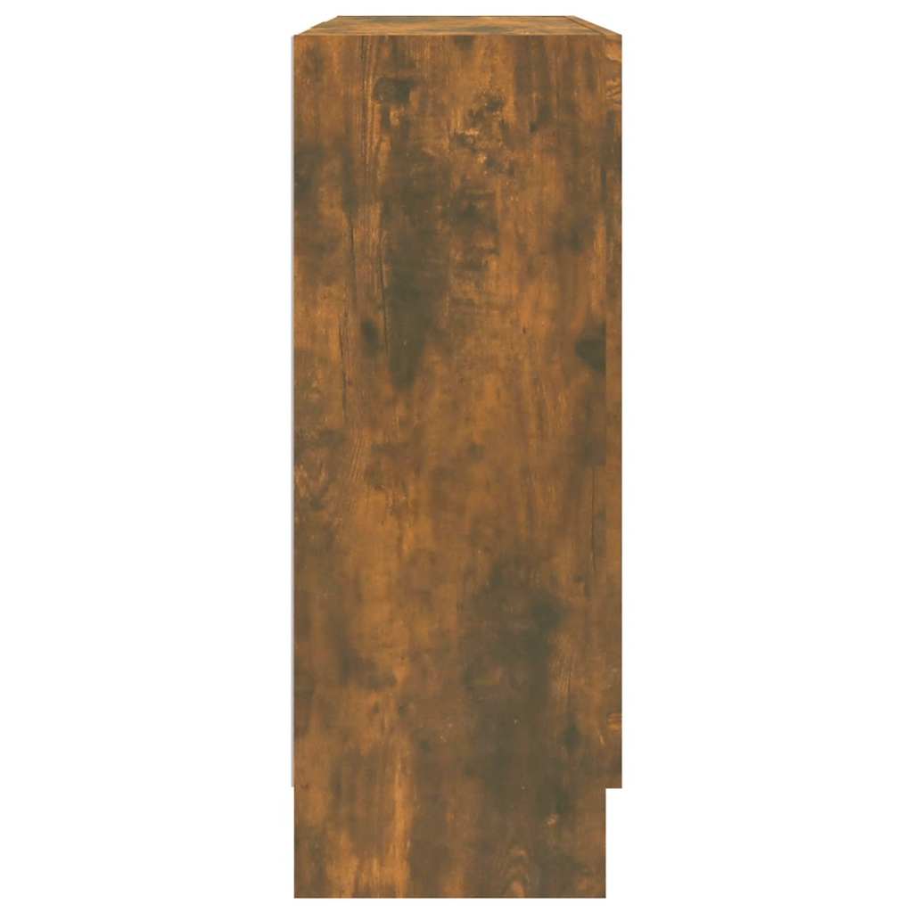 Vitrine Cabinet Smoked Oak 82,5x30,5x80 cm Engineered Wood
