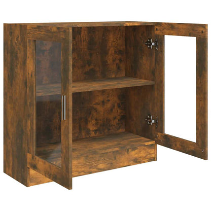 Vitrine Cabinet Smoked Oak 82,5x30,5x80 cm Engineered Wood