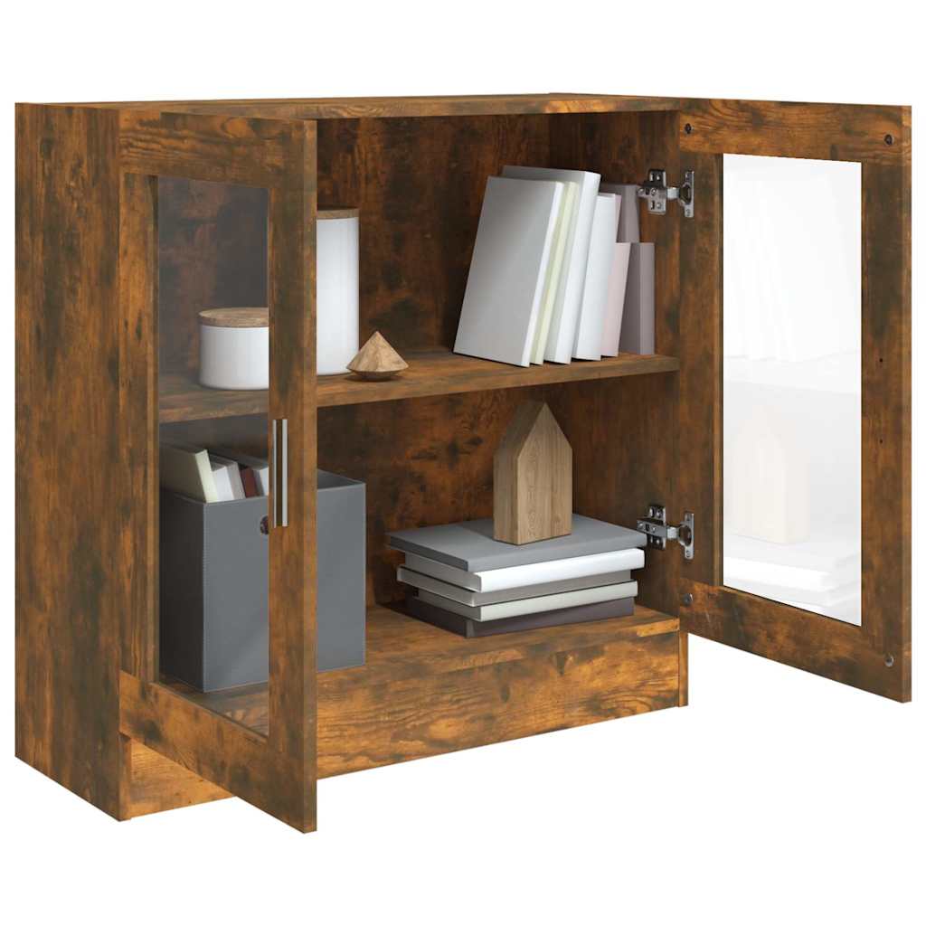 Vitrine Cabinet Smoked Oak 82,5x30,5x80 cm Engineered Wood