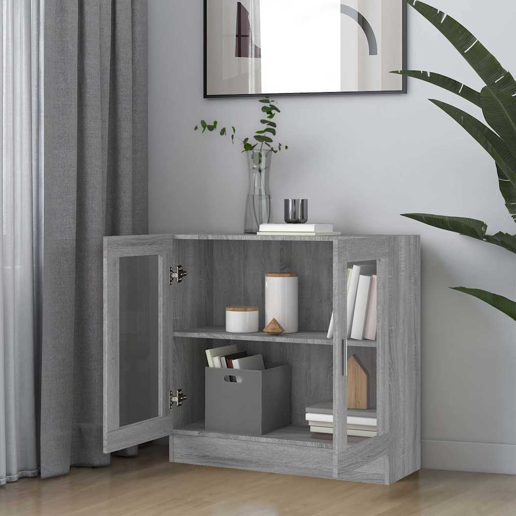 Vitrine Cabinet Grey Sonoma 82,5x30,5x80 cm Engineered Wood
