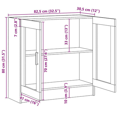 Vitrine Cabinet Grey Sonoma 82,5x30,5x80 cm Engineered Wood