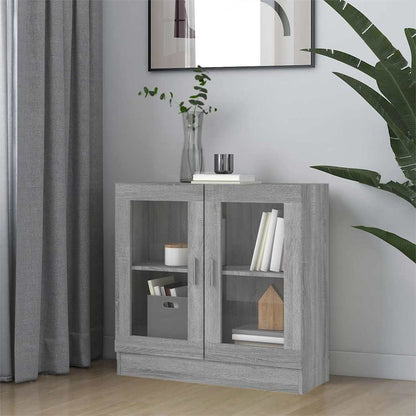 Vitrine Cabinet Grey Sonoma 82,5x30,5x80 cm Engineered Wood