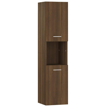 Bathroom Cabinet Brown Oak 30x30x130 cm Engineered Wood