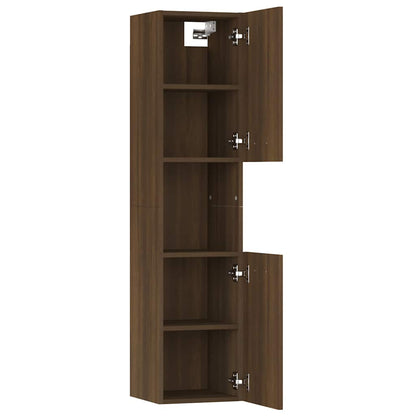 Bathroom Cabinet Brown Oak 30x30x130 cm Engineered Wood