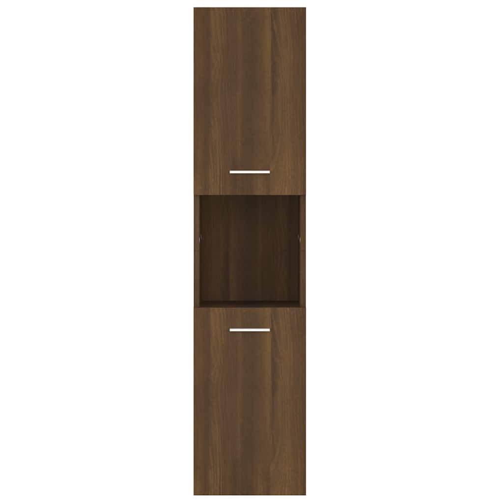 Bathroom Cabinet Brown Oak 30x30x130 cm Engineered Wood