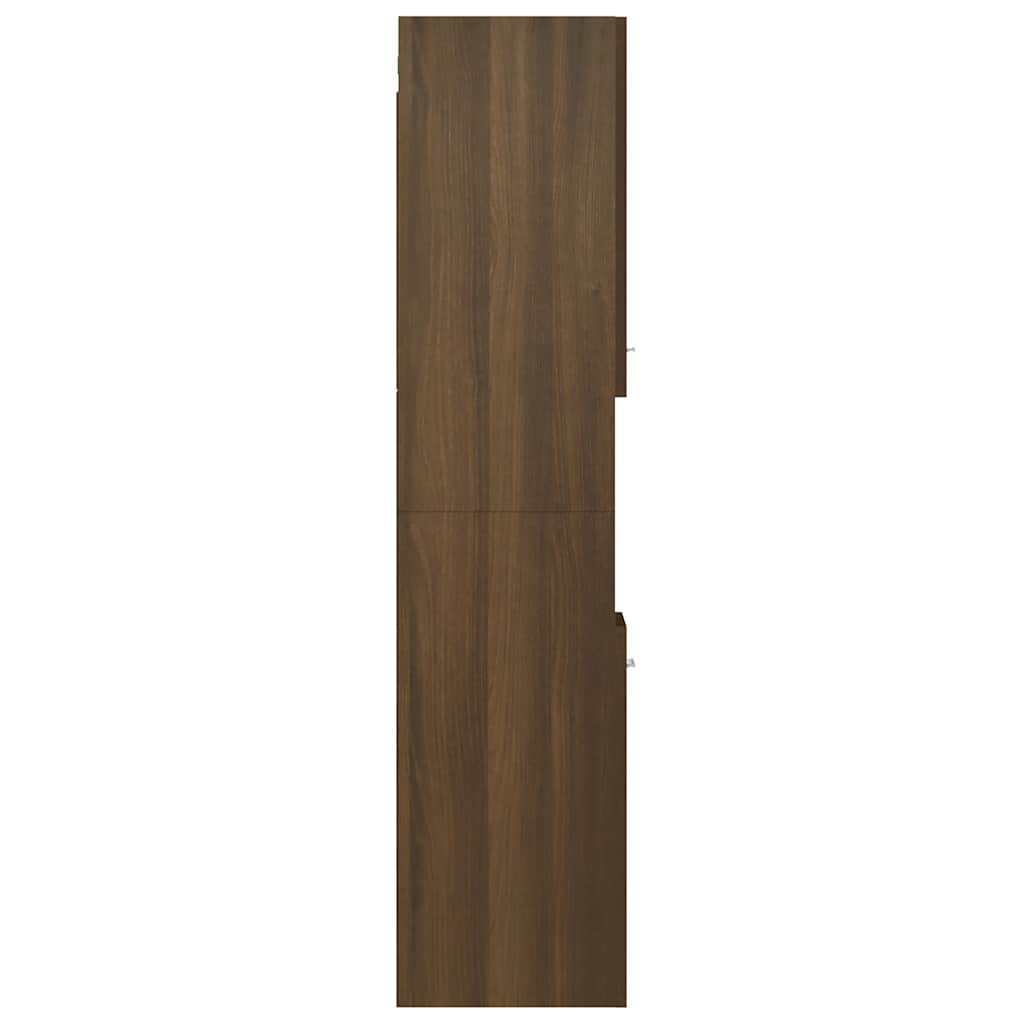 Bathroom Cabinet Brown Oak 30x30x130 cm Engineered Wood