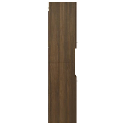 Bathroom Cabinet Brown Oak 30x30x130 cm Engineered Wood