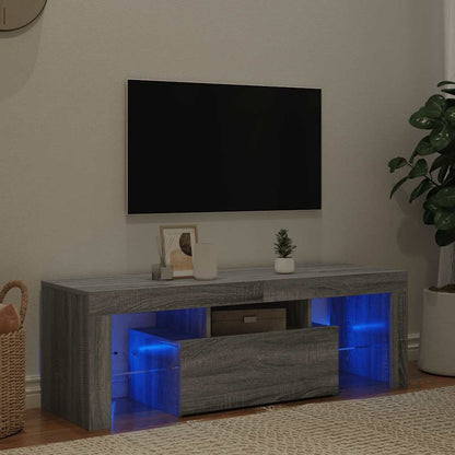TV Cabinet with LED Lights Grey Sonoma 120x35x40 cm