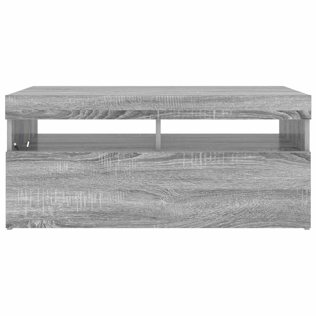 TV Cabinet with LED Lights Grey Sonoma 90x35x40 cm