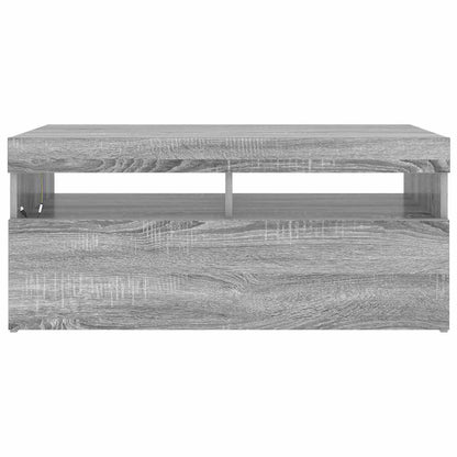 TV Cabinet with LED Lights Grey Sonoma 90x35x40 cm