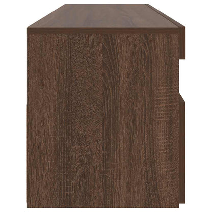 TV Cabinet with LED Lights Brown Oak 90x35x40 cm