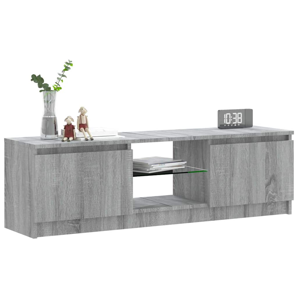 TV Cabinet with LED Lights Grey Sonoma 120x30x36 cm