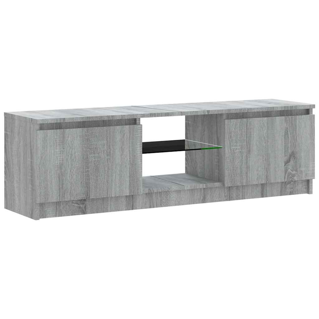 TV Cabinet with LED Lights Grey Sonoma 120x30x36 cm