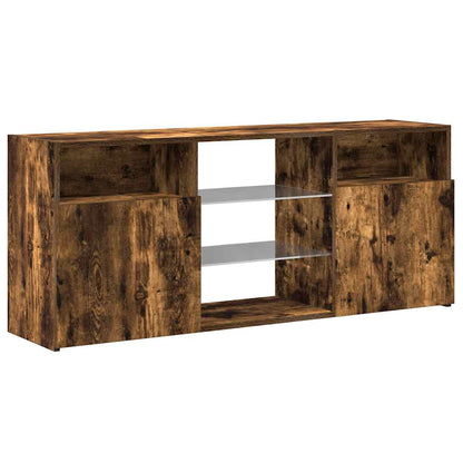 TV Cabinet with LED Lights Smoked Oak 120x30x50 cm