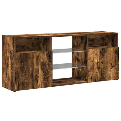 TV Cabinet with LED Lights Smoked Oak 120x30x50 cm