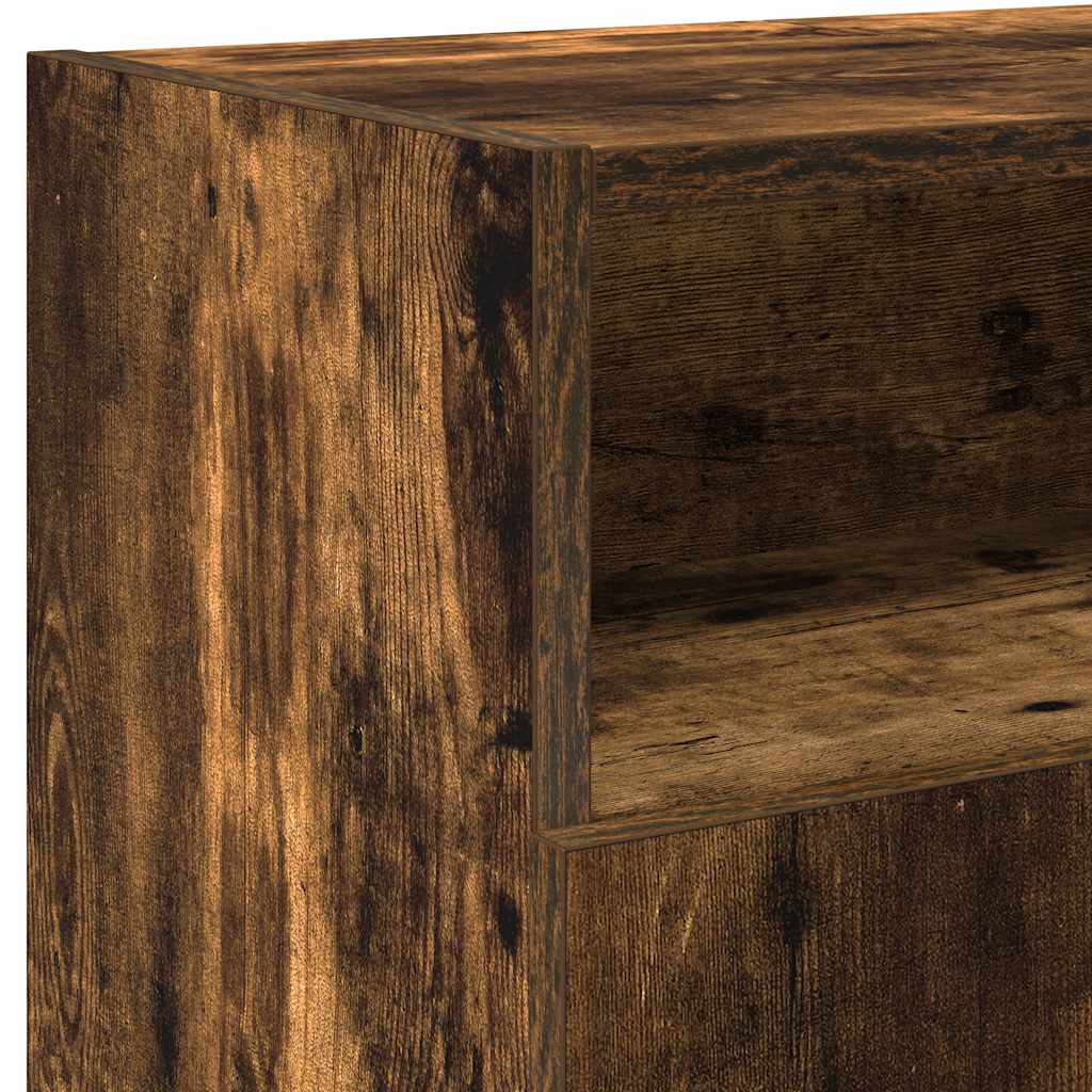 TV Cabinet with LED Lights Smoked Oak 120x30x50 cm