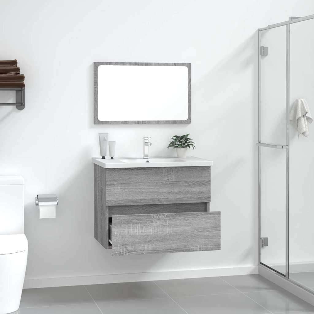 2 Piece Bathroom Furniture Set Grey Sonoma Engineered Wood
