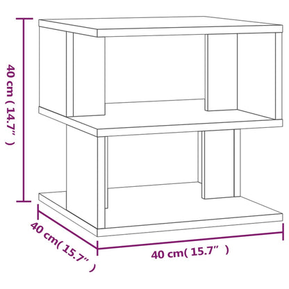 Side Table Brown Oak 40x40x40 cm Engineered Wood