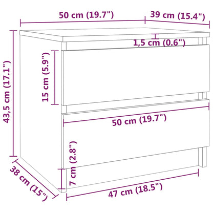 Bed Cabinet Smoked Oak 50x39x43,5 cm Engineered Wood