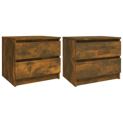 Bed Cabinets 2 pcs Smoked Oak 50x39x43.5 cm Engineered Wood