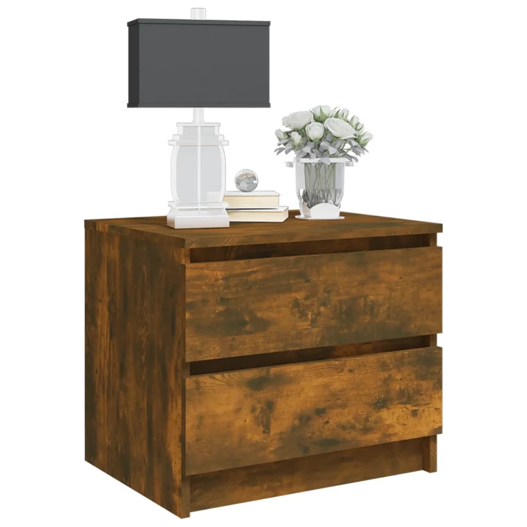 Bed Cabinets 2 pcs Smoked Oak 50x39x43.5 cm Engineered Wood