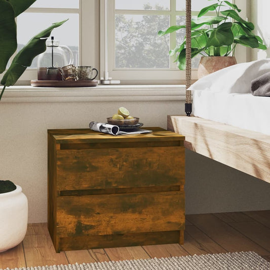 Bed Cabinets 2 pcs Smoked Oak 50x39x43,5 cm Engineered Wood