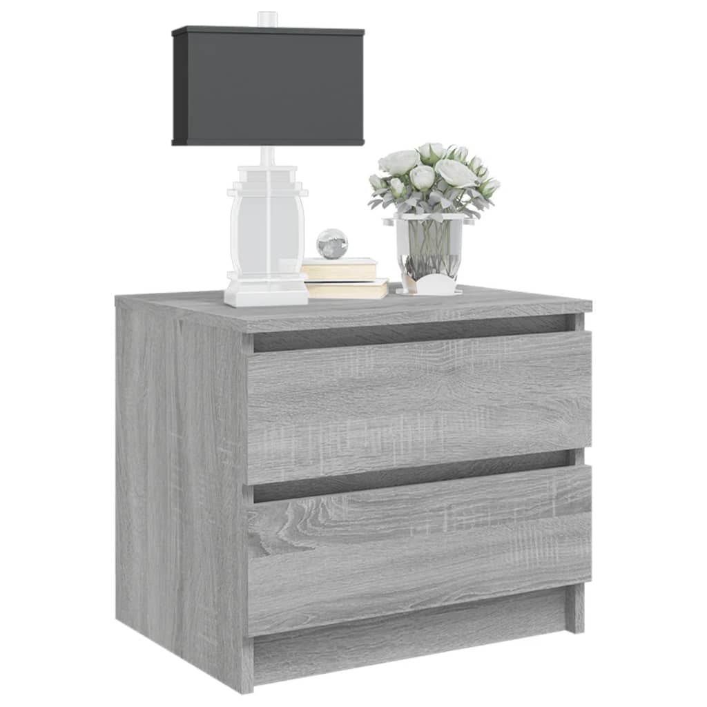 Bed Cabinet Grey Sonoma 50x39x43,5 cm Engineered Wood