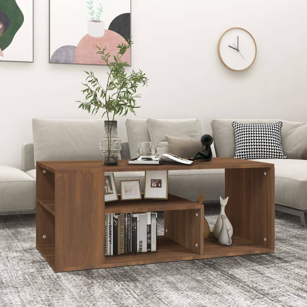 Coffee Table | Brown Oak | Engineered Wood | 100x50x40 cm | Coffee Table