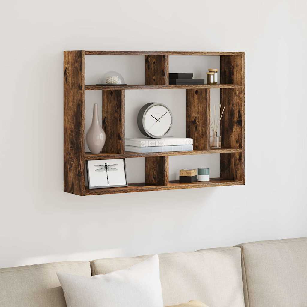 Wall Shelf Smoked Oak 75x16x55 cm Engineered Wood