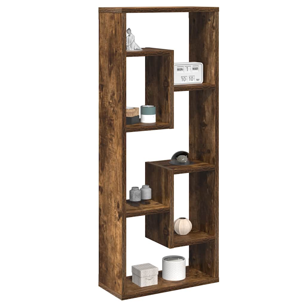 Wall Shelf Smoked Oak 36x16x90 cm Engineered Wood