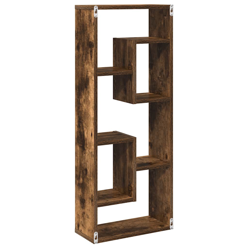 Wall Shelf Smoked Oak 36x16x90 cm Engineered Wood
