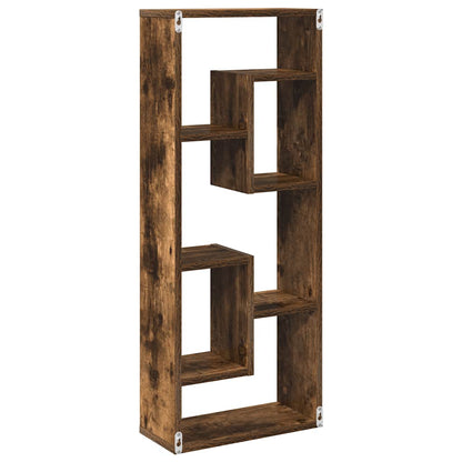 Wall Shelf Smoked Oak 36x16x90 cm Engineered Wood