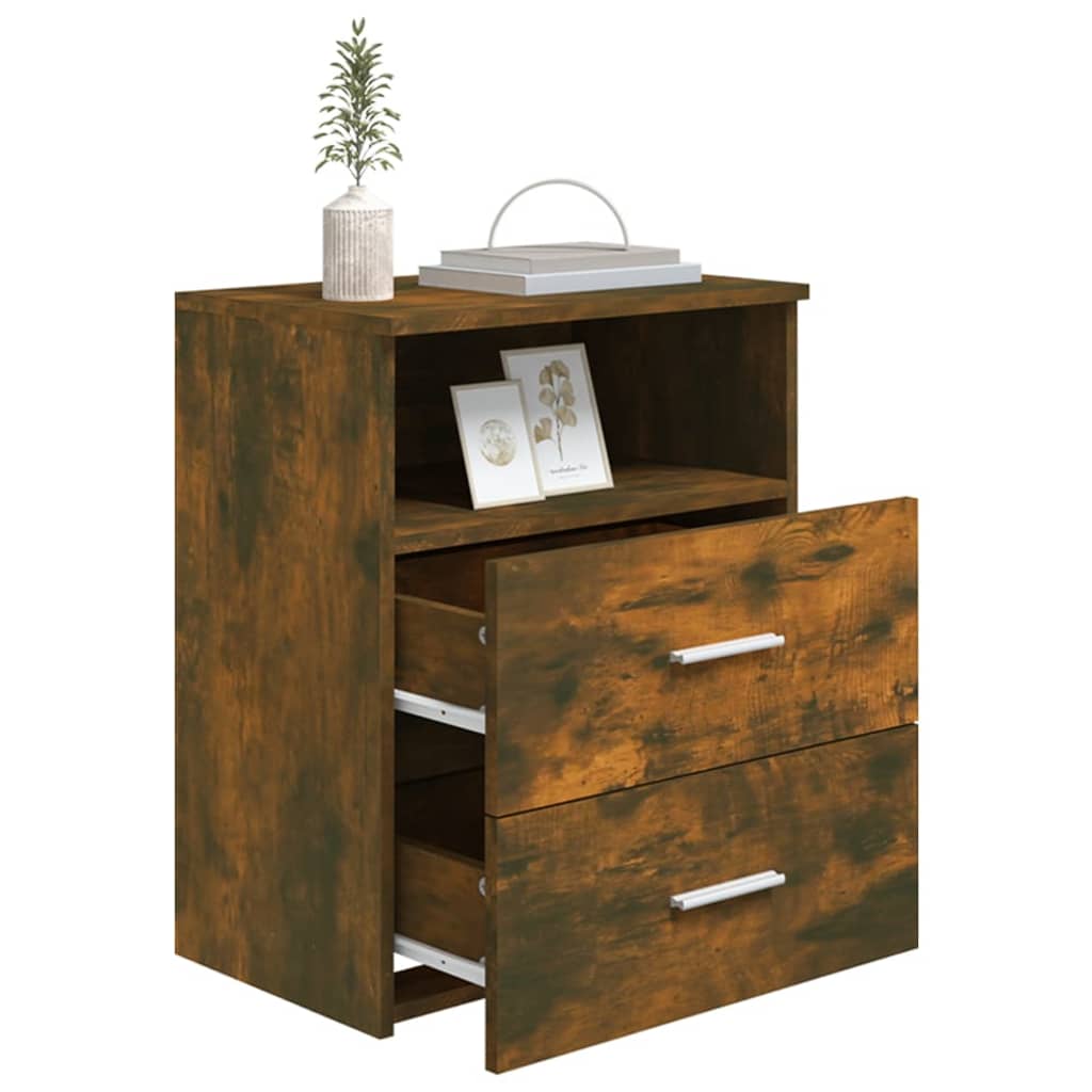 Bed Cabinets 2 pcs Smoked Oak 50x32x60 cm