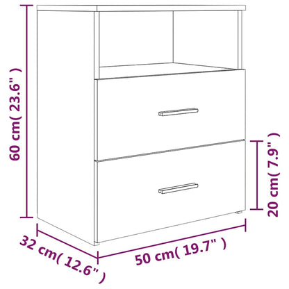 Bed Cabinets 2 pcs Smoked Oak 50x32x60 cm