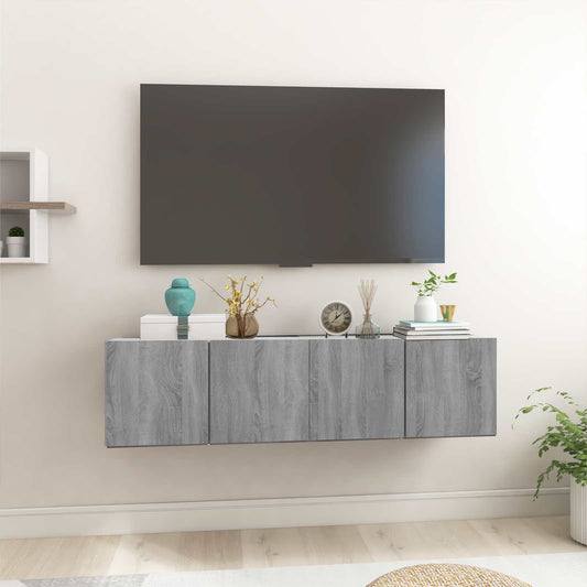 Hanging TV Cabinet Grey Sonoma 2 pcs 60x30x30 cm Engineered Wood