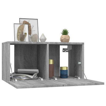 TV Cabinet Set 2 pcs Grey 60 x 30 x 30 cm Engineered Wood