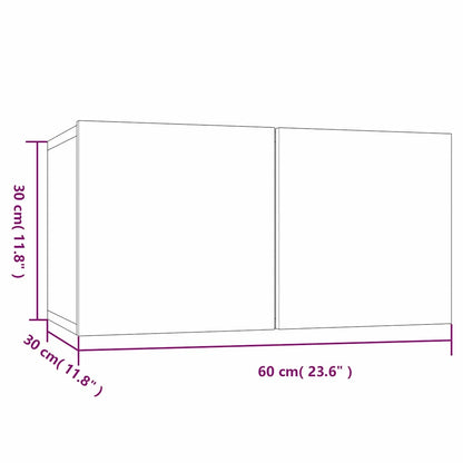 TV Cabinet Set 2 pcs Grey 60 x 30 x 30 cm Engineered Wood