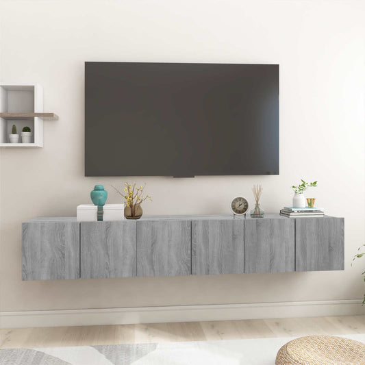Hanging TV Cabinet Grey Sonoma 3 pcs 60x30x30 cm Engineered Wood