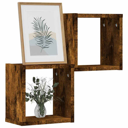 Wall Shelves Wall-Mounted 2 pcs Smoked Oak 26 x 15 x 26 cm
