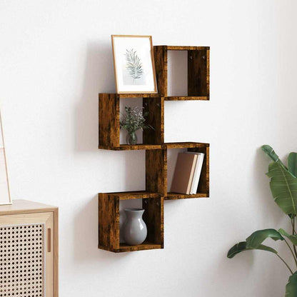 Wall Shelves 4 pcs Smoked Oak 26 x 15 x 26 cm Engineered Wood