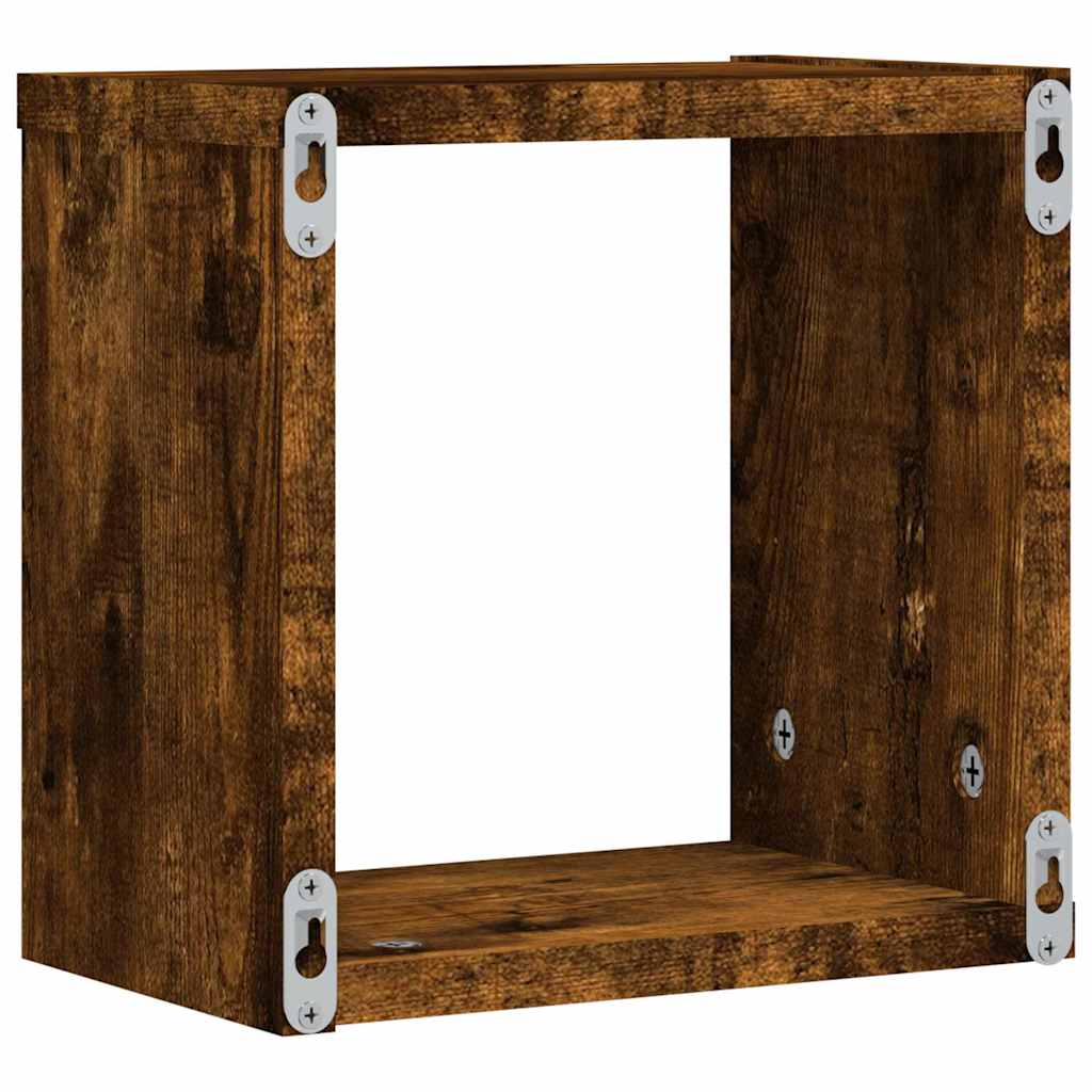 Wall Shelves 4 pcs Smoked Oak 26 x 15 x 26 cm Engineered Wood