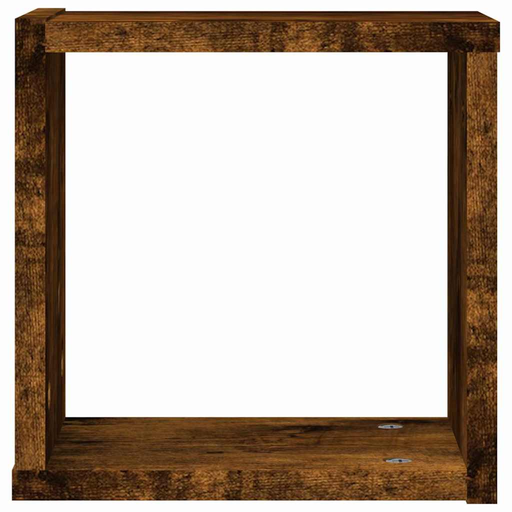 Wall Shelves 4 pcs Smoked Oak 26 x 15 x 26 cm Engineered Wood